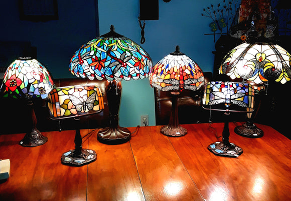 Mirrors and Stained Glass & Vintage Lamps