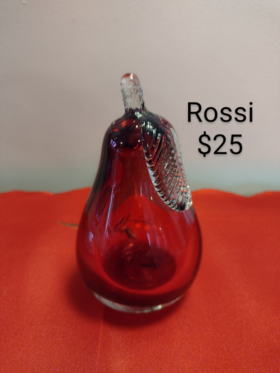 21853a - Rossi Cranberry Glass Pear – Antiques, Treasures & Treats