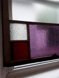 #17400 - Vintage Window with Beautiful Purple & Red Panels