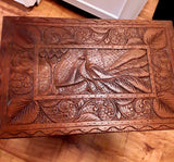 #18202 - Hand Carved Peacock Table
