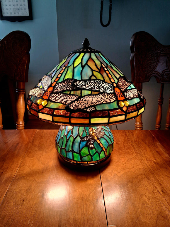 Lit Base Dragonfly Lamp