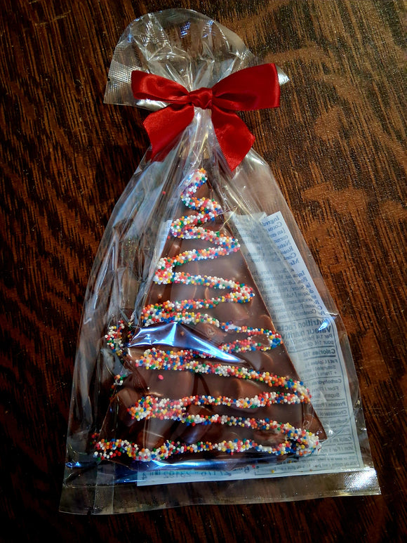 Chocolate Pizza Christmas Trees