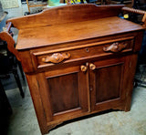 22860 - Walnut Washstand with Mustache Pulls