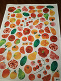 End of Line Vintage-Look Dish Towel with Hearts