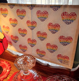End of Line Vintage-Look Dish Towel with Hearts