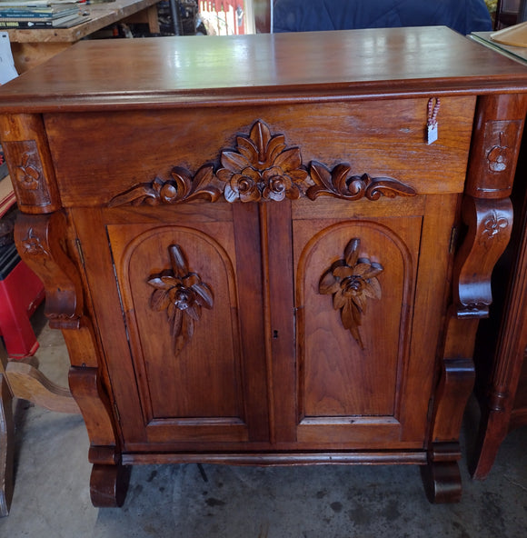 #21429 - 1860's Carved Cabinet