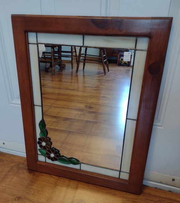 #21238 - Mirror with Stained Glass Accents