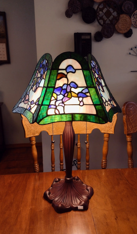 #SGL401 - Large Paneled Stained Glass Lamp