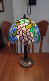 #SGL402 - Purple, Blue & Green Stained Glass Lamp