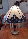 #21596 - Blue & White Stained Glass Lamp