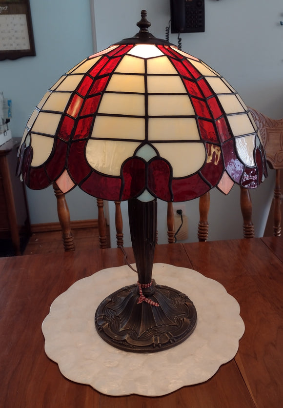 #21474 - Cranberry Stained Glass Lamp