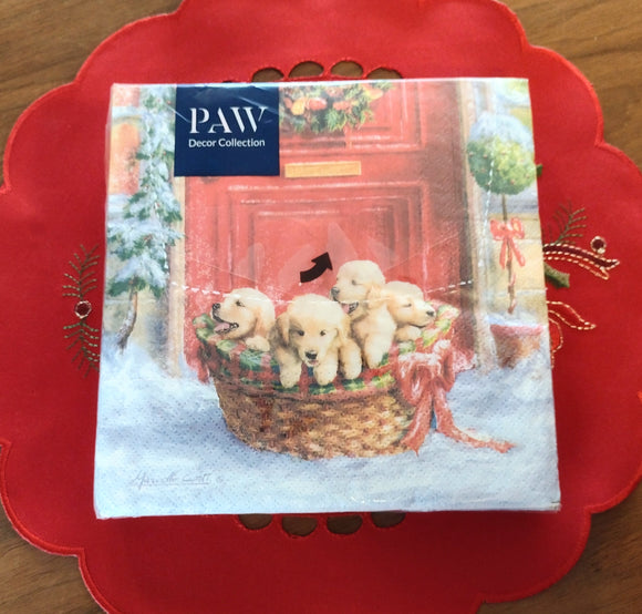 Basket of Puppies Napkins