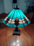 #21967 Teal Stained Glass Lamp