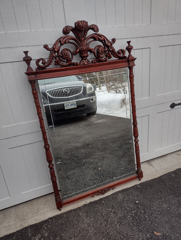 #20878 - Large Vintage Mahogany Mirror