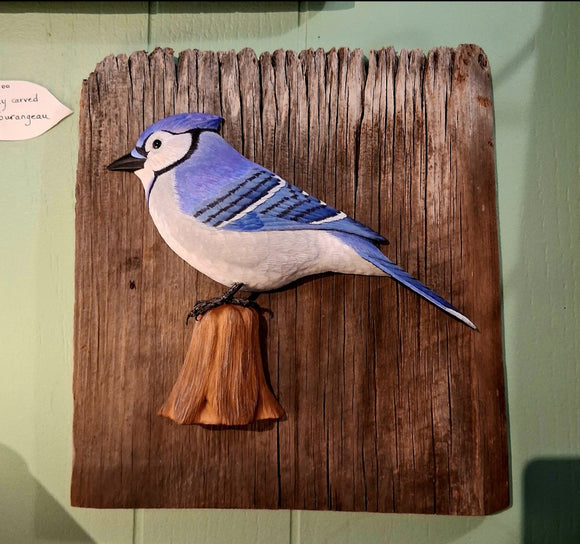 Hand Carved Blue Jay