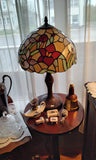 #GD32 - Cream Coloured Stained Glass Lamp