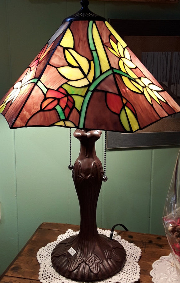 Floral Stained Glass Lamp