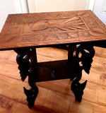 #18202 - Hand Carved Peacock Table