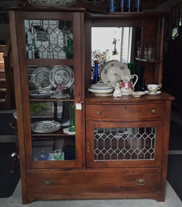 China Cabinet with Leaded Glass #15999