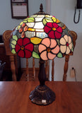 Stained Glass Lamp with Flowers & Grapes #SG236