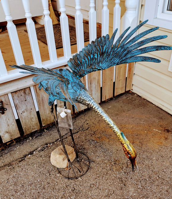 ON SALE!  Was $162.99.  GD26 - Blue, Gold & Copper Metal Bird