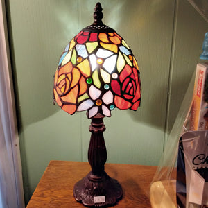 #GD311 - Stained Glass Lamp with Roses