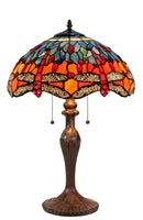 Stained Glass Lamp with Dragonfly